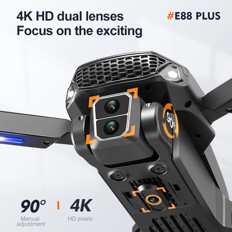 New E88 Plus Quadcopter Drone: - огляд і ціна Drone Camera 4K